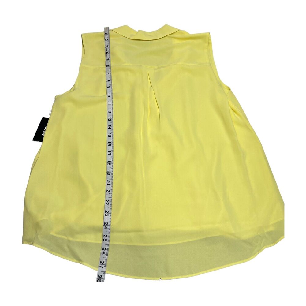 Alfani Blouse Top Women's Large Yellow Daffodil Polyester Modern Fit Notch Lapel - Picture 7 of 7